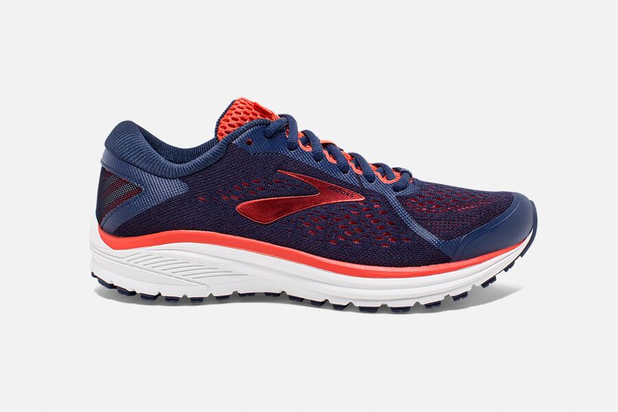 Brooks Men's Aduro 6 Road Running Shoes Blue/Coral/White FAZV-19357